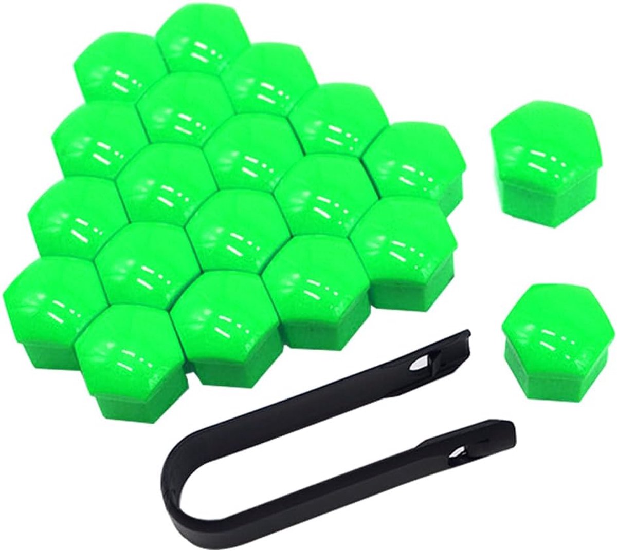 20Pcs 19mm Car Wheel Nut Covers, Universal Car Hub Screw Cap, Hexagonal Wheel Nut Bolt Lid with Removal Tool (Green) - ShopVlot