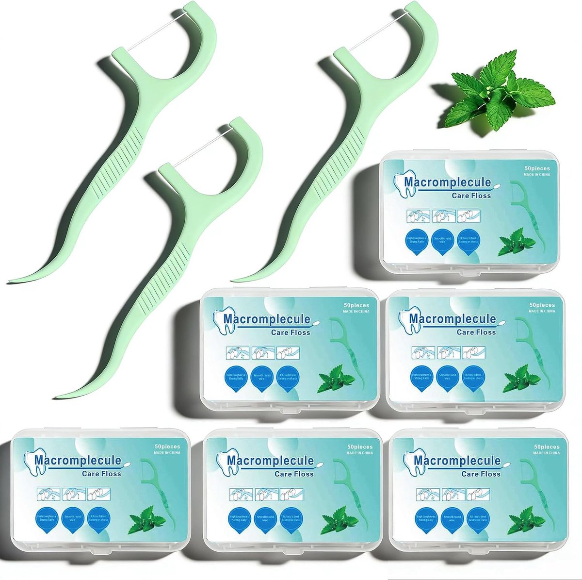 Dental Floss Picks,300 Pcs Dental Floss Sticks Extra Strong Flosser Pick 2 in 1 Dental Floss Toothpicks Disposable - ShopVlot