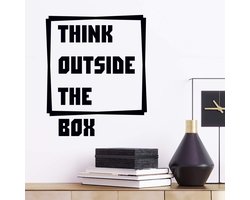 Think Outside The Box Wall Art Stickers Quotes Decal Sticker Bedroom Motivational Inspirational Big Quote Vinyl Room - ShopVlot