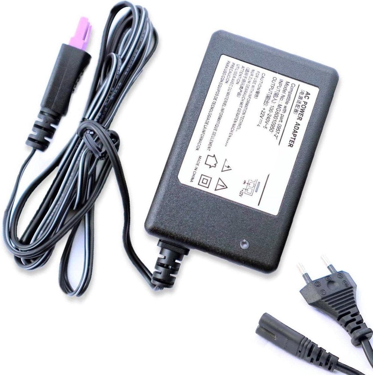 22v Ac Adapter Charger Power Supply Chargers mains cable replacement compatible with HP Officejet 2620, Deskjet 1518 - ShopVlot