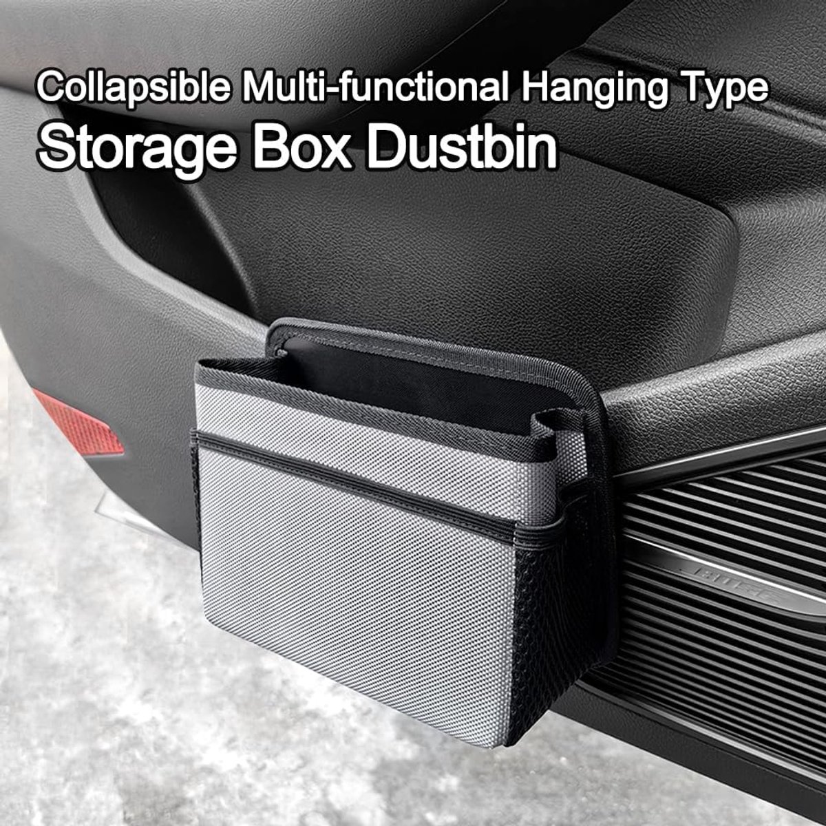 Car Side Trash Bin, Foldable Car Trash Can Front Seat Compartment, Mini Portable Trash Can for Vehicles Interior - ShopVlot