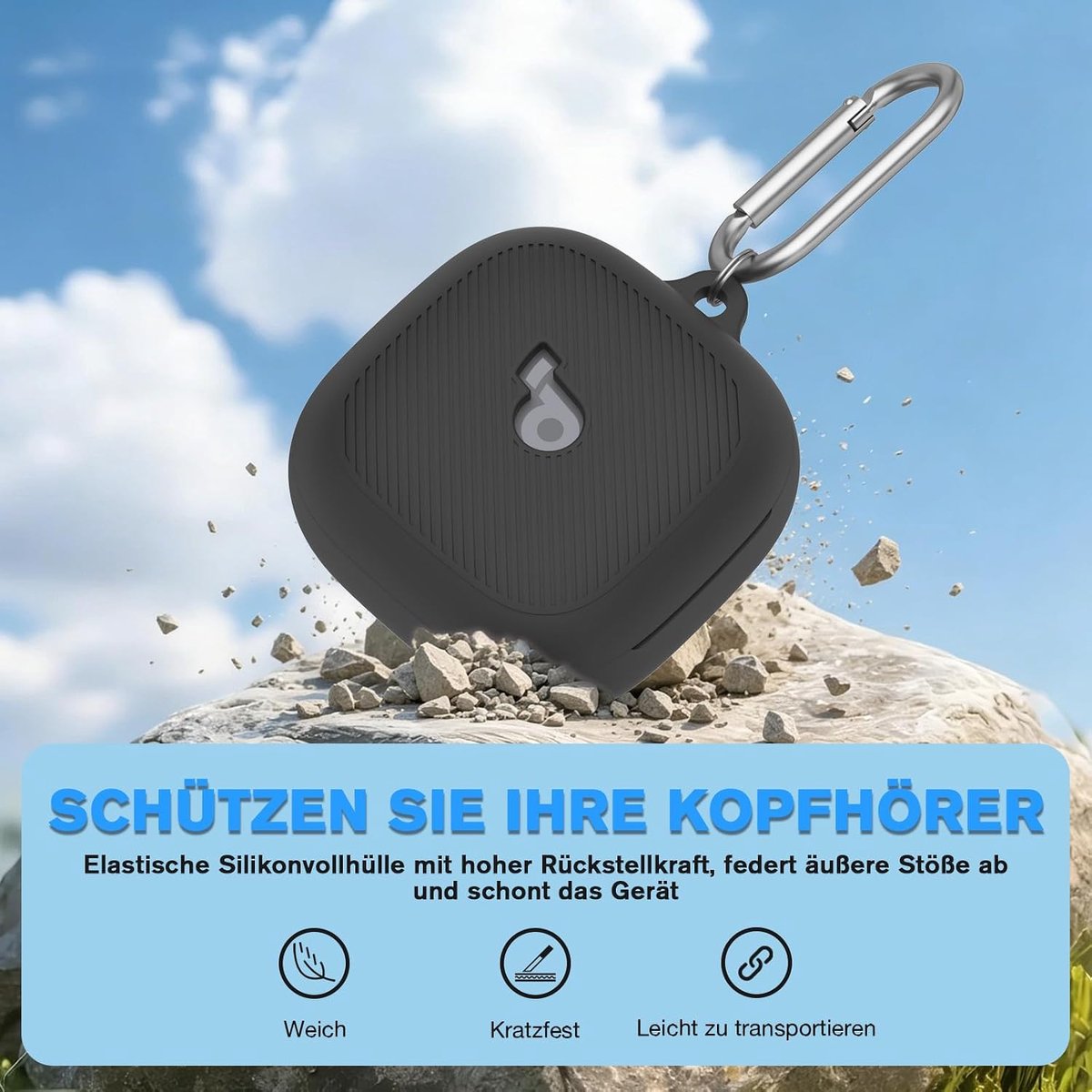 Zachte siliconen beschermhoes geschikt voor Anker Soundcore Liberty 5 oordopjes, stoot- en krasbestendige rondom - ShopVlot
