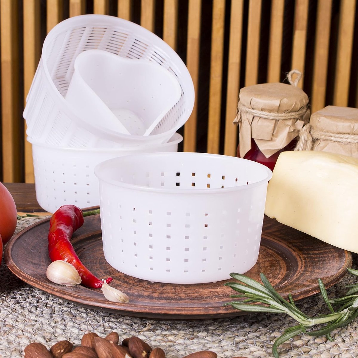 Mozzarella Cheese Maker Set, 0.4–1.2 kg, Crottin Cheese Mould, Milk Filter for Making Fresh Cheese, Base Cheese Mould - ShopVlot