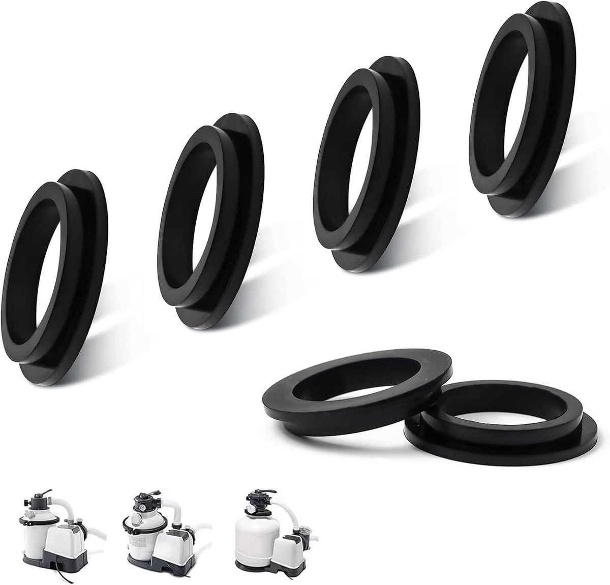 Pack of 6 Pool Filter Pump Sealing Rings, Pool O-Rings Spare Part for Intex, Rubber Sealing Washers, Washers for Intex - ShopVlot