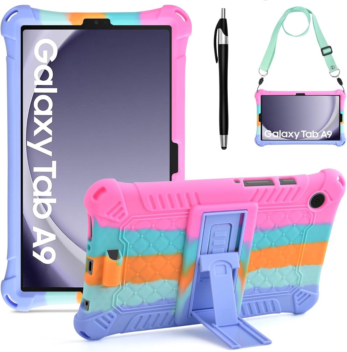 KATUMO Siliconen hoes voor de Samsung Galaxy Tab A9 2023 8,7 inch (SM-X110/X115/X117) stootvaste beschermhoes met - ShopVlot