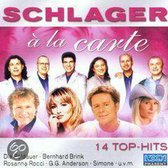 Pochette d'album 'Schlager à la carte' avec sept artistes souriants, texte '14 TOP-HITS'.