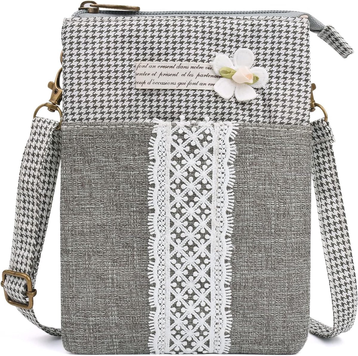LassZone Small Canvas Crossbody Phone Bag National Pattern Handbags Wallet Wallet Change Pouch Bags for Women Girls, A - ShopVlot