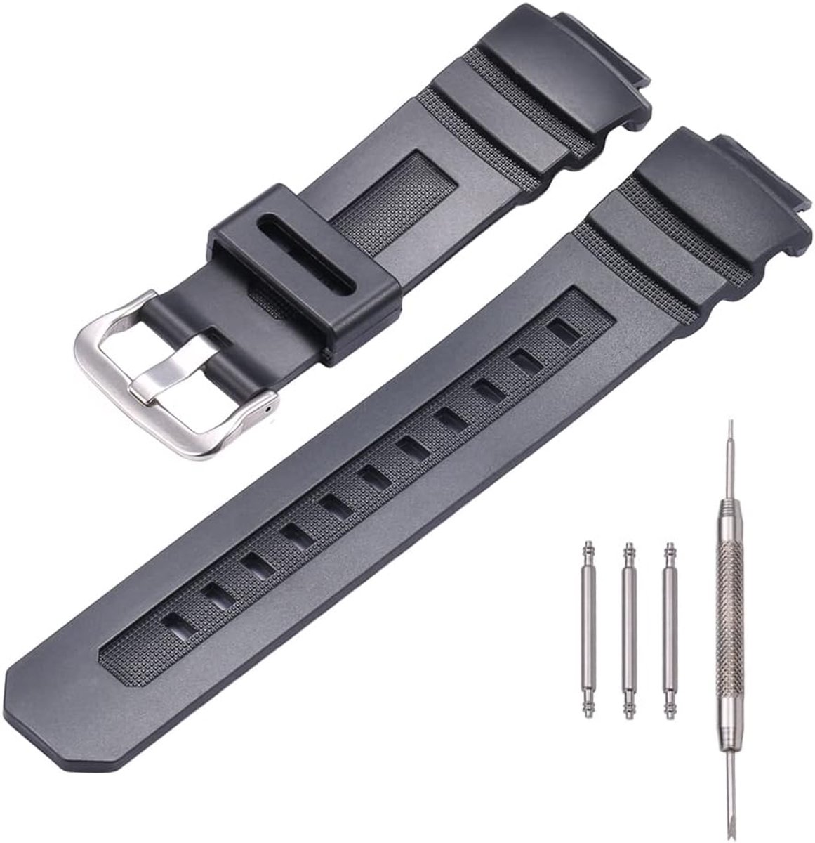 Resin Rubber Watch Band Compatible With Caiso G-Shock AWG-M100 AW590 591 Waterproof Sports Replacement Strap - ShopVlot
