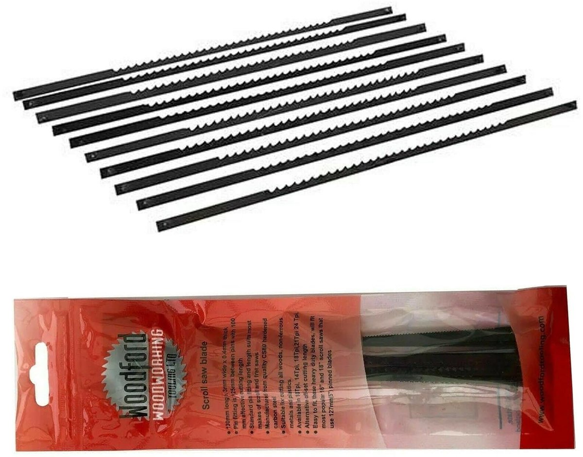 Replacement for Silverline 580485 Scroll Saw Blades 130mm 10pk (24TPI) - ShopVlot