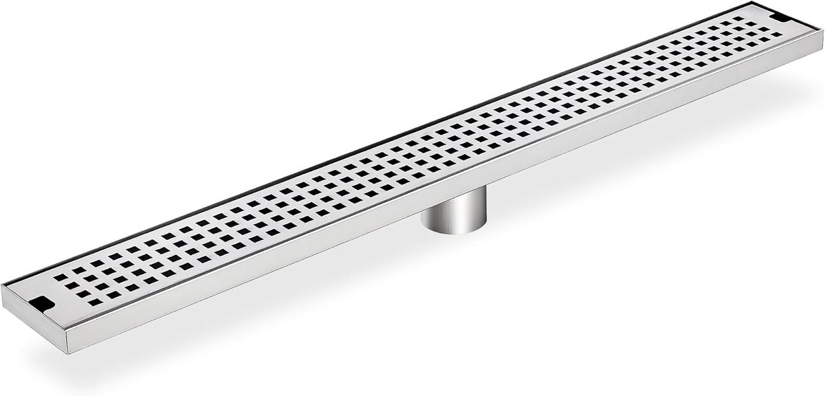 uyoyous Shower Drain 60 cm Italian Stainless Steel Drain with Hair Strainer Shower Drain Linear Rectangular Flat Tiled - ShopVlot