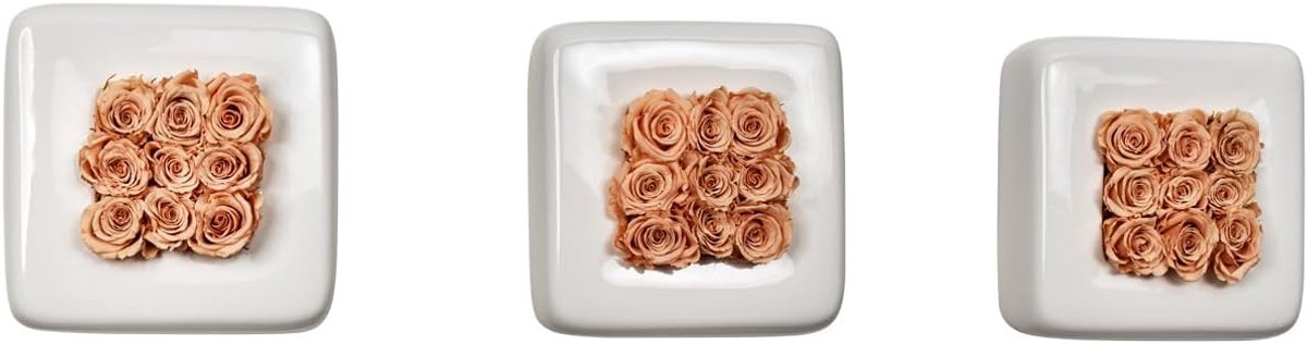 Set of 3 Infinity-Bloom Chest - white/pink - 16x16cm - ShopVlot
