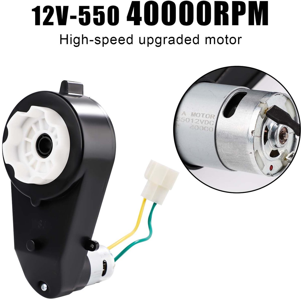 2st Kinderauto Versnellingsbakken 12 V RS550 40000 RPM, 12 v Hoge Snelheid Verbeterde Motor voor Power Wheels - ShopVlot