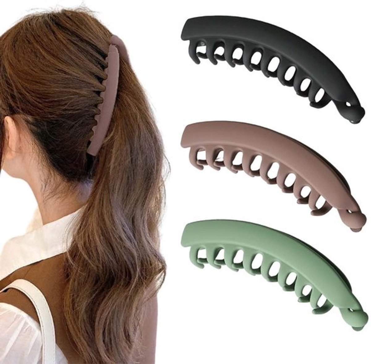 Bananenclip 13 cm - Grote Haarspeld - Haarclip - Vintage - Gripkam - Hoogwaardig - Zachte Haarfixatie