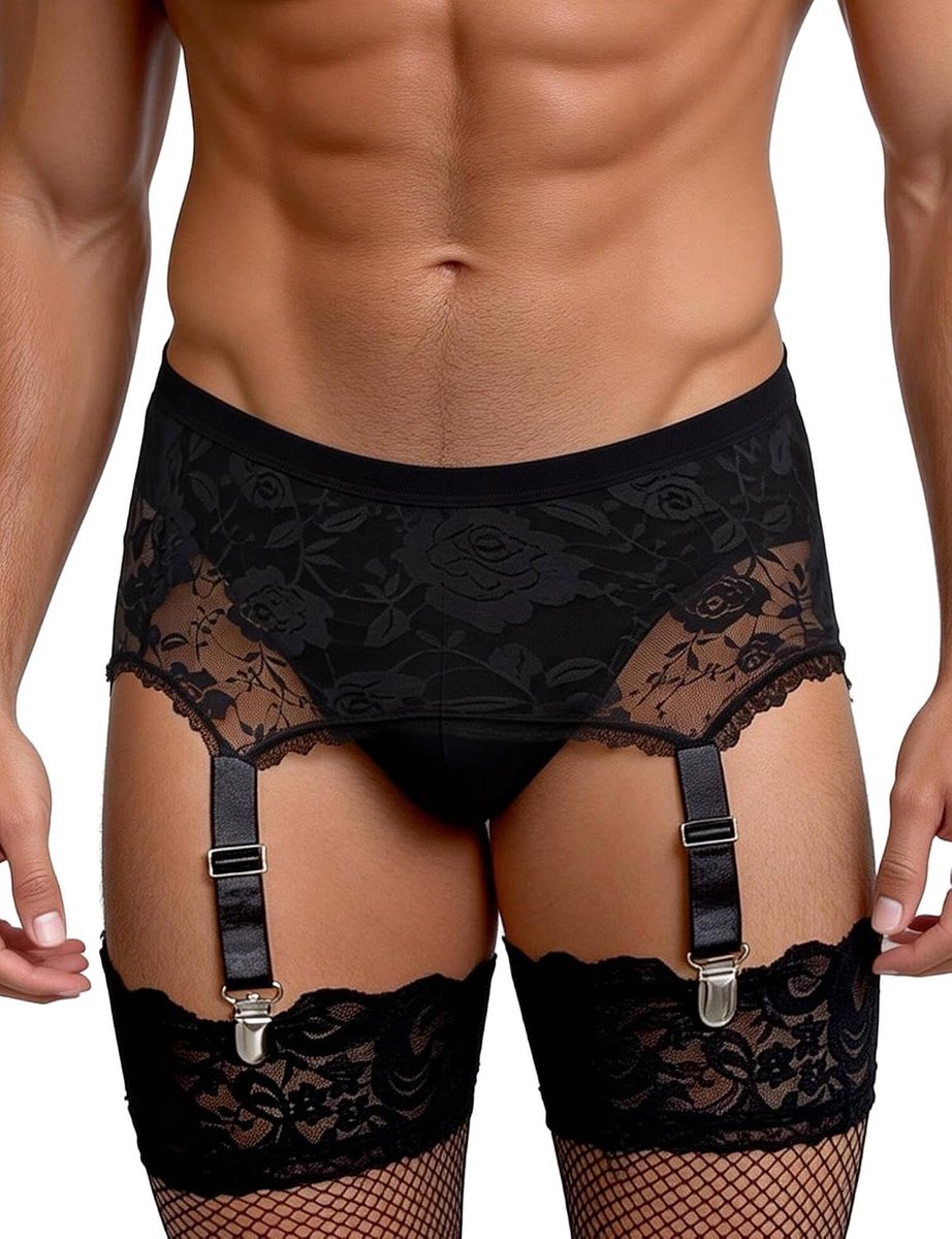 Suspender belt dames S - brede kant - met 6 houders - sexy uitstraling - ShopVlot