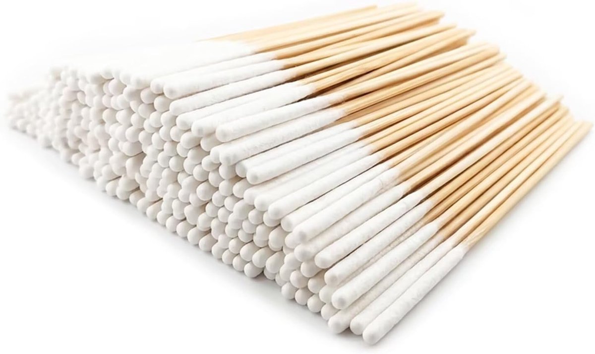 Bamboe wattenstaafjes 240 stuks - extra lange 3,5 cm - 100% katoen - biologisch afbreekbaar en plasticvrij - ShopVlot