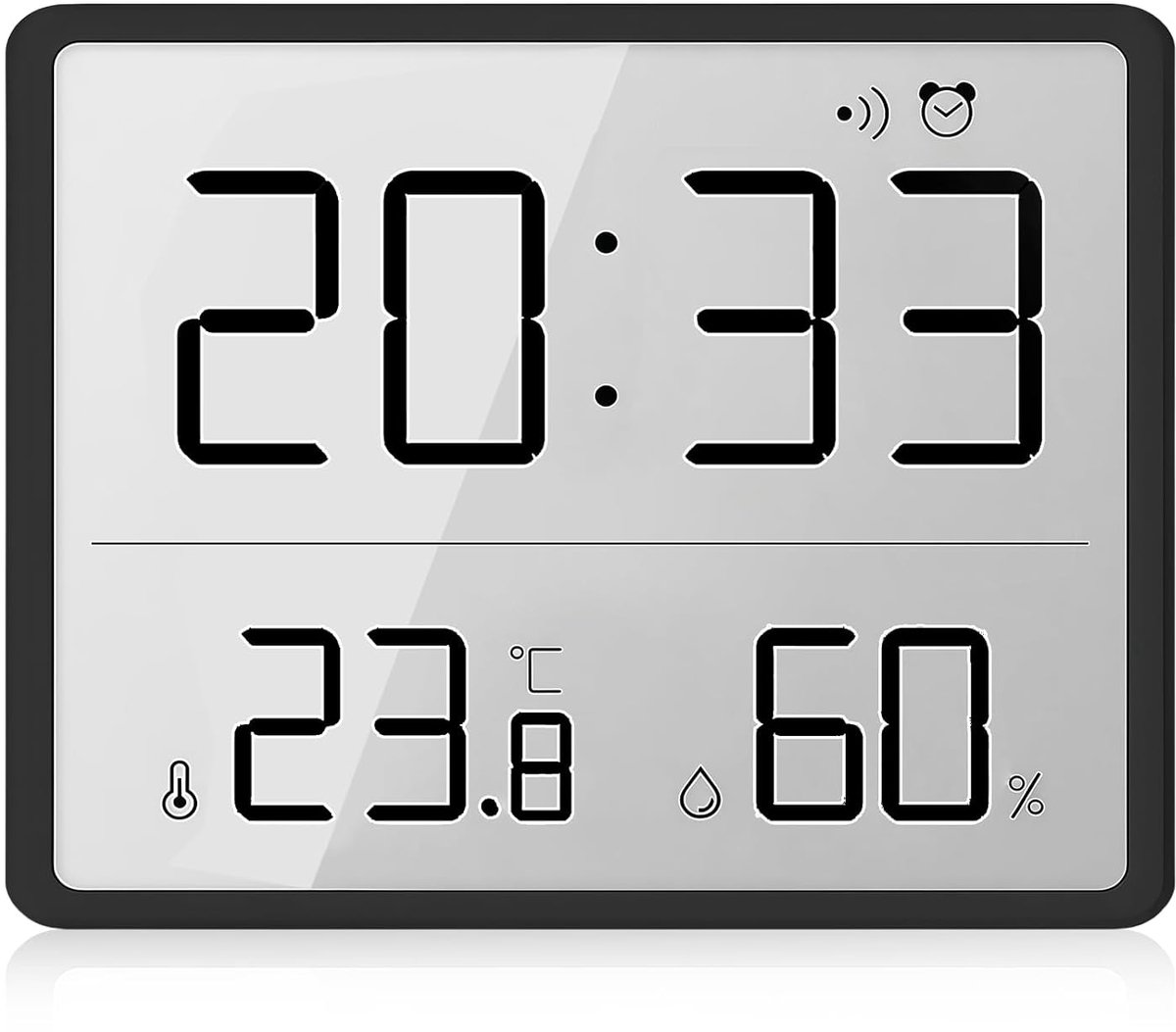 Digitale thermometer hygrometer - LCD alarmklok met magnetische houder - temperatuur- en luchtvochtigheidsweergave - ShopVlot