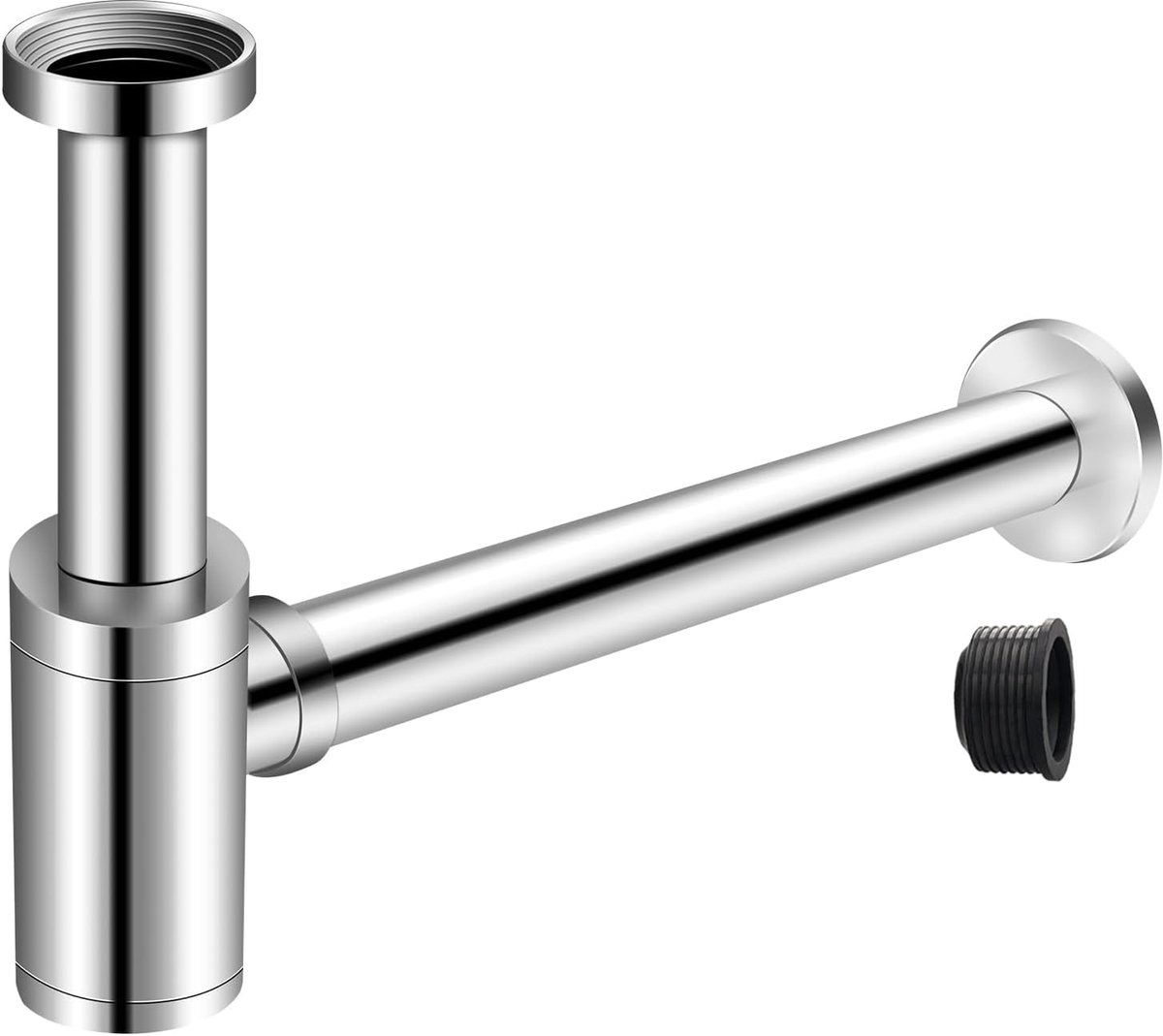 Siphon 1 1/4 inch x Ø 32mm - RVS met verstelbare geurafsluiting - Universele chroombuis voor wastafel - ShopVlot