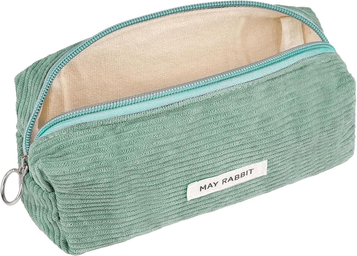 Pennenetui met grote capaciteit - corduroy - duurzame ritssluiting - ideaal voor school en make-up - ShopVlot