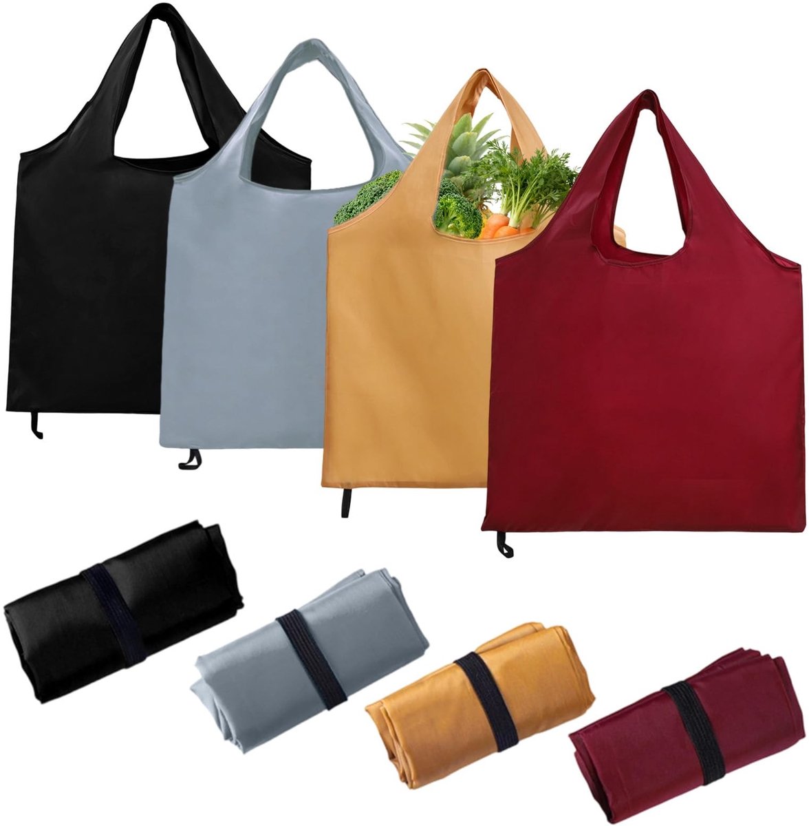 Solidchoice - Vouwbare Herbruikbare Winkeltas Set van 4