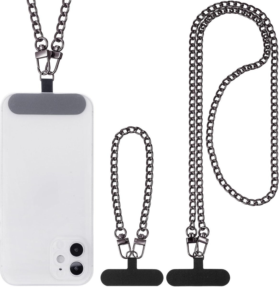 Solidchoice - Set van 2 Bruine Telefoon Lanyards met Charm