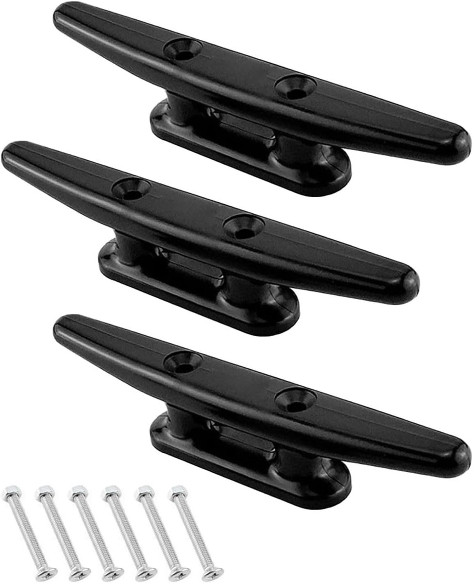 Festmacherklampe 150mm - hoogwaardig nylon - zwart - ideaal voor bootbevestiging - ShopVlot