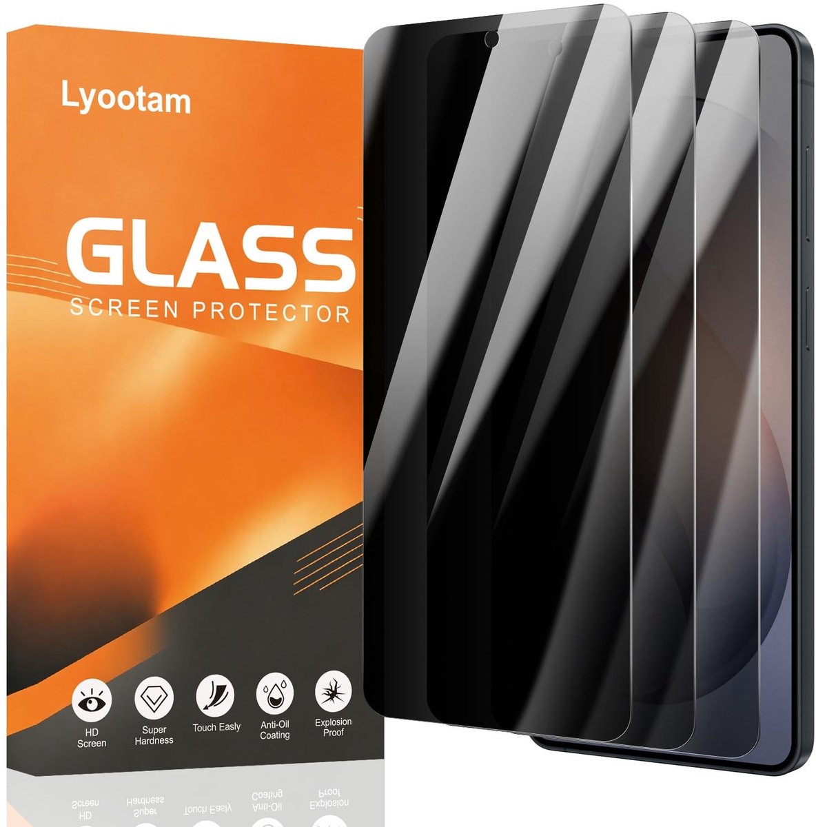 Solidchoice - Set van 3 Privacy Screenprotectors voor Smartphones
