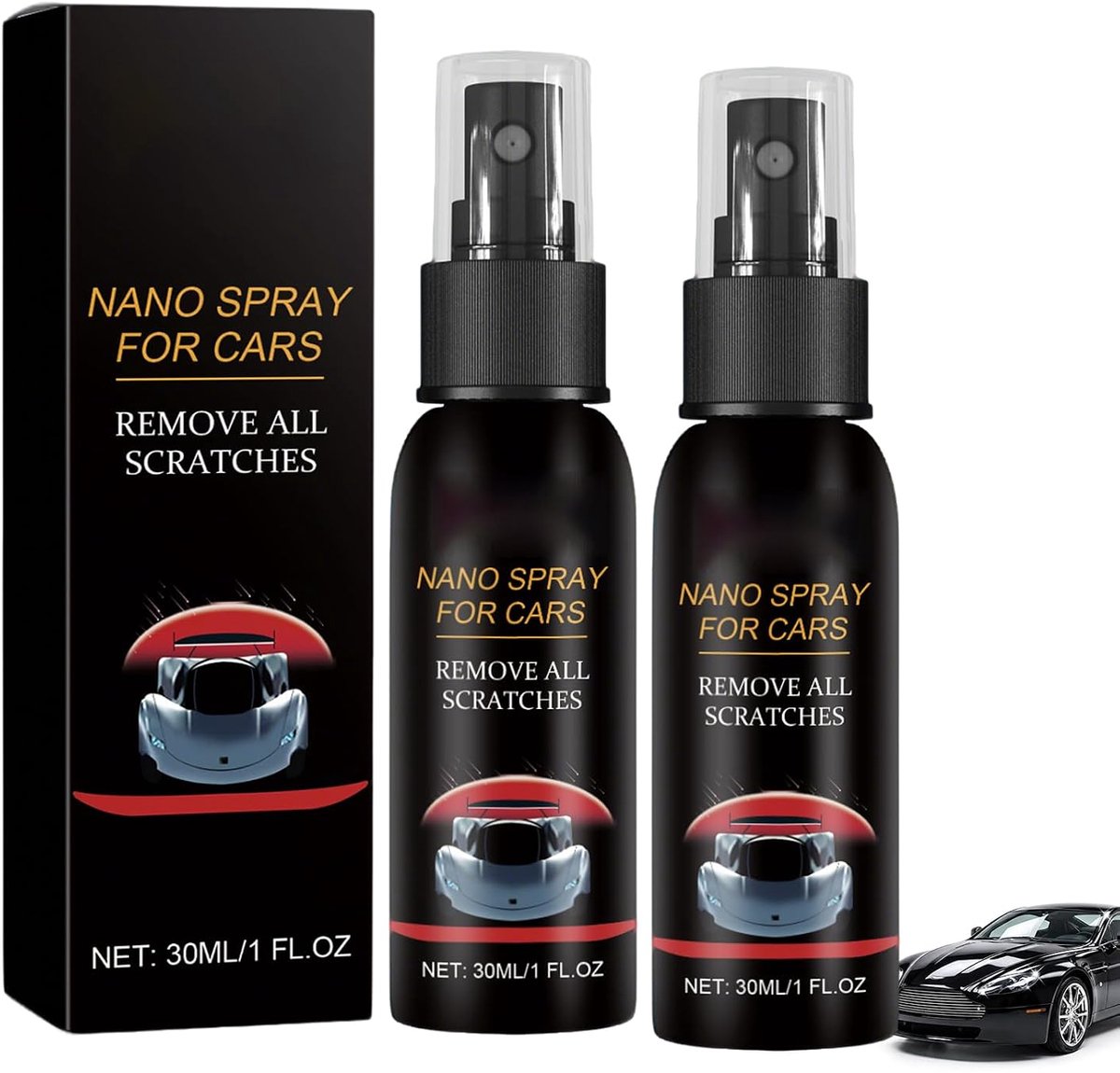 Spray krasverwijderaar - nano-autospray 2 stuks - hydrofobe coating - onzichtbare reparatielaag - ShopVlot