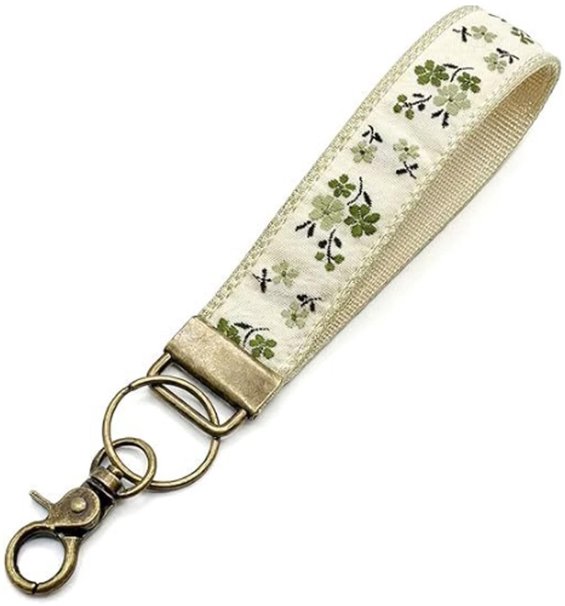 Solidchoice - Geborduurde Sleutelhanger met Bloemenpatroon voor Dames