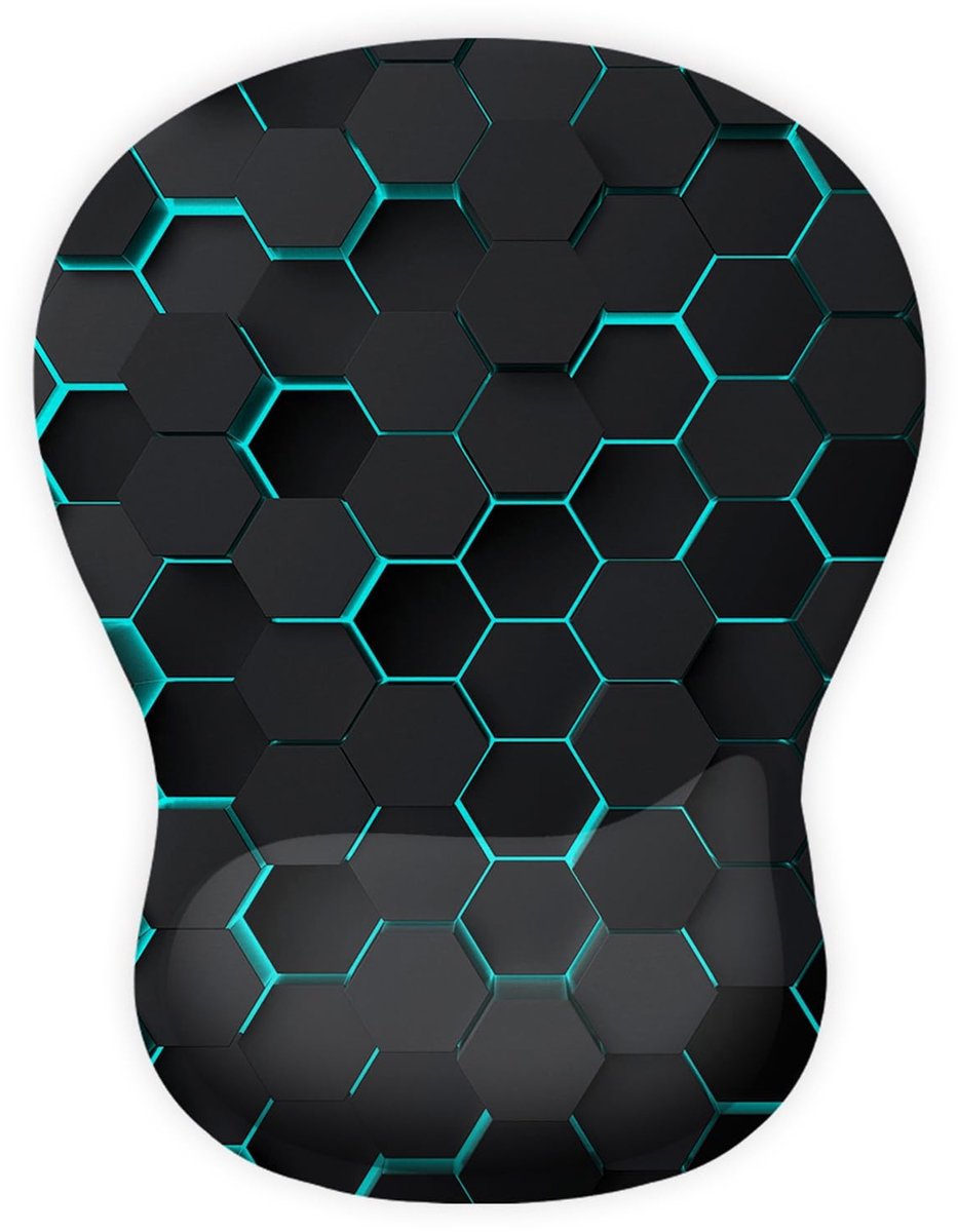 Solidchoice - Ergonomische Muismat met Gel Polssteun en Hexagonaal Patroon
