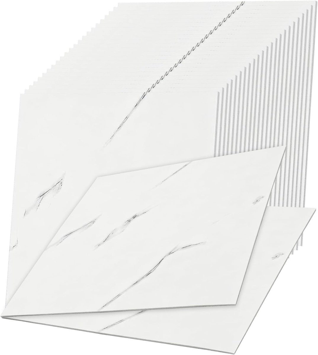 Zelfklevende tegels 30 x 30 cm - Marmerlook - Waterdicht - Snelle renovatie voor wandpanelen - ShopVlot