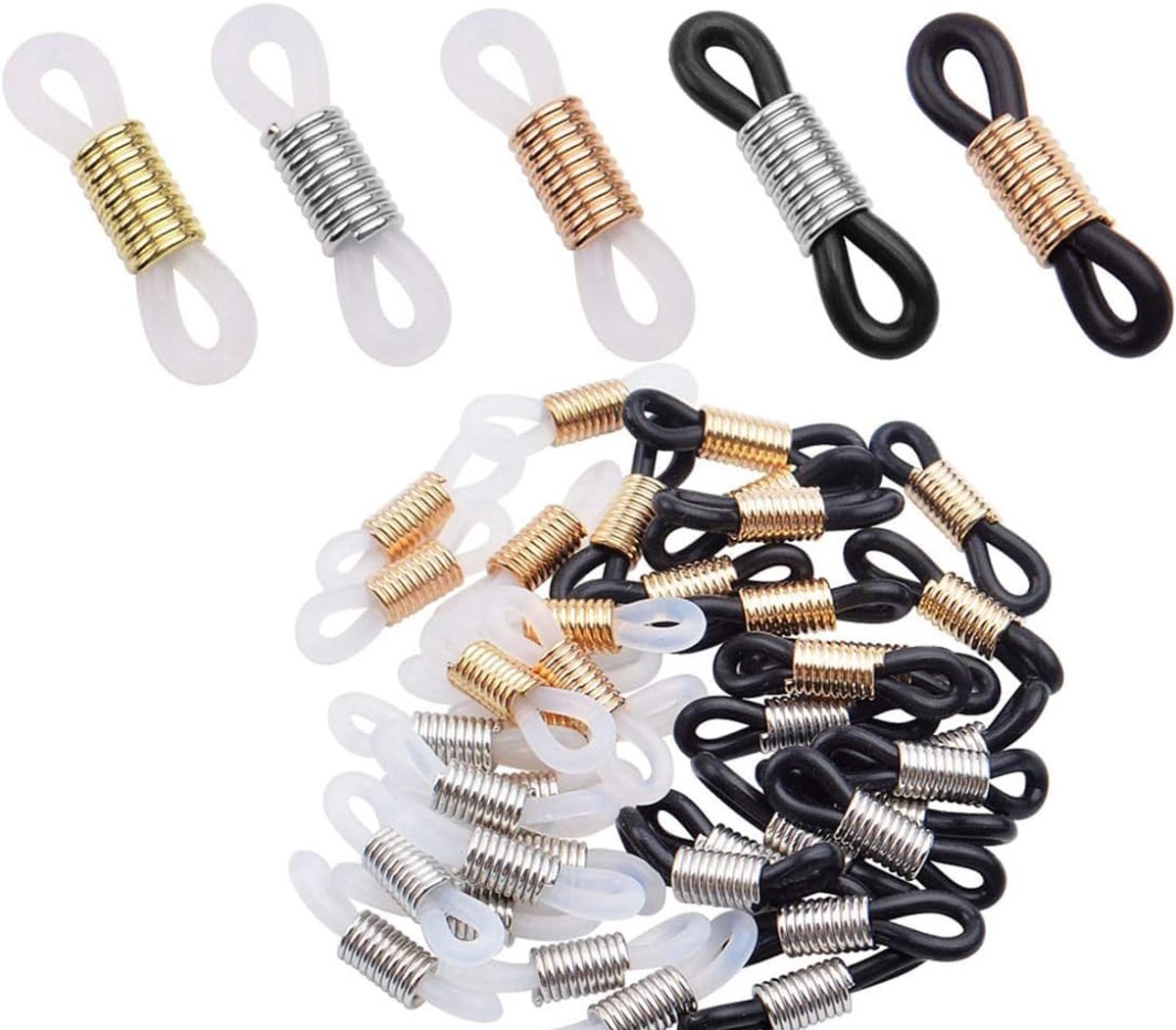 Brilkettingen 50 Stuks - Kabelketting - Siliconen Oogglazen Eindstukken - Verstelbare Lange Armband - ShopVlot