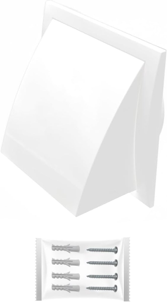 Ventilatierooster 125 mm - PVC wit - Insectenbescherming - Eenvoudige montage - ShopVlot