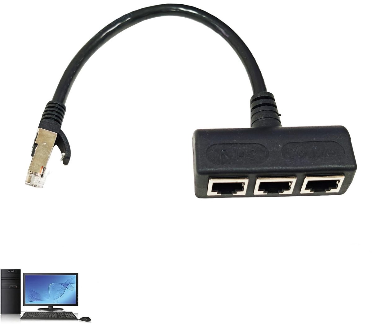 Ethernet Splitter - LAN Verdeler - Netwerk Uitbreiding - 1 Stekker naar 3 - Compact Ontwerp