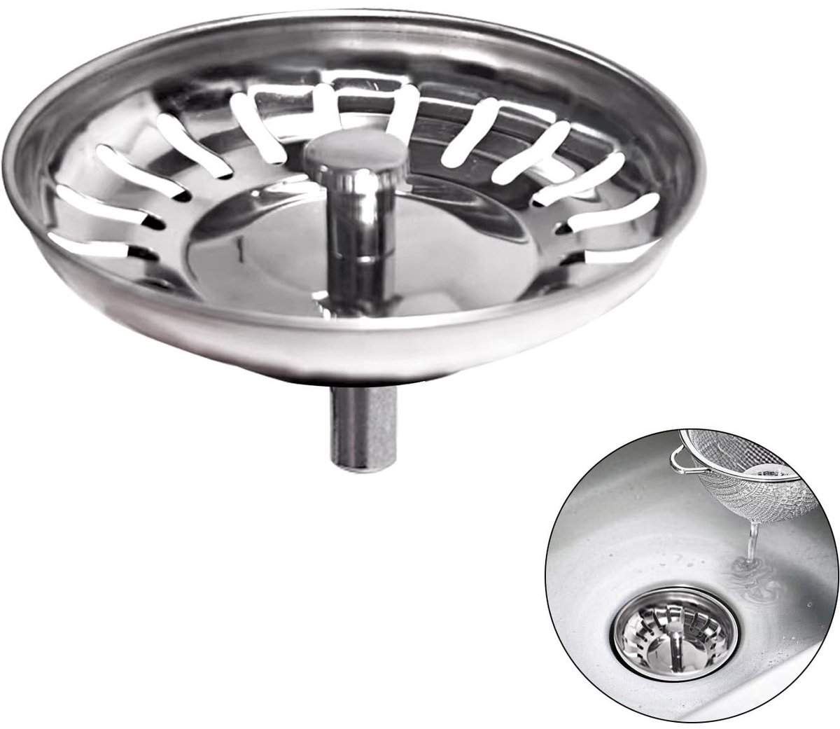Solidchoice - RVS Afvoerfilter voor Keuken en Badkamer, 82mm