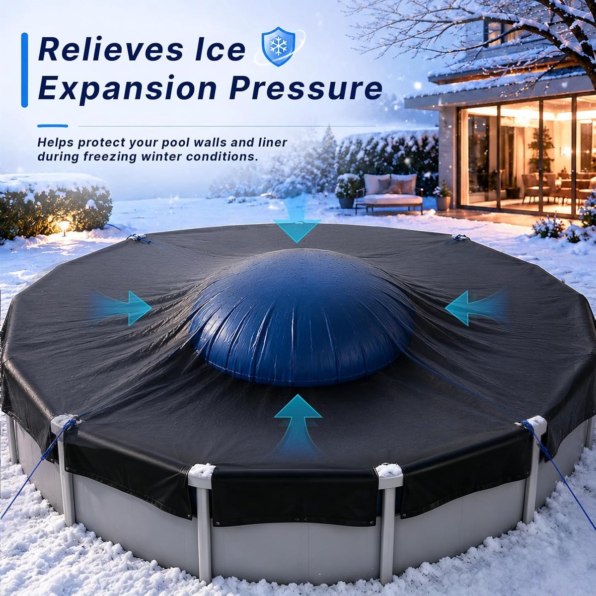 Winterkussen zwembad 120 x 120 cm - opblaasbaar - duurzaam pvc - vermindert ijsdruk - ShopVlot