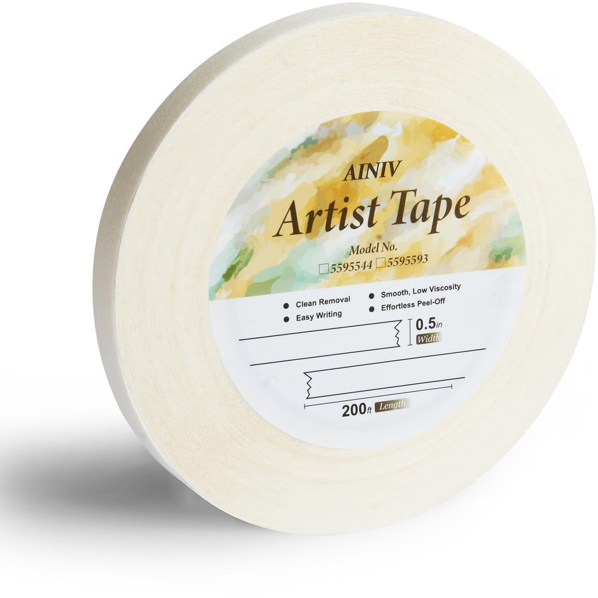 Solidchoice - Maskingtape voor Waterverf 12,7 mm x 61 m Wit