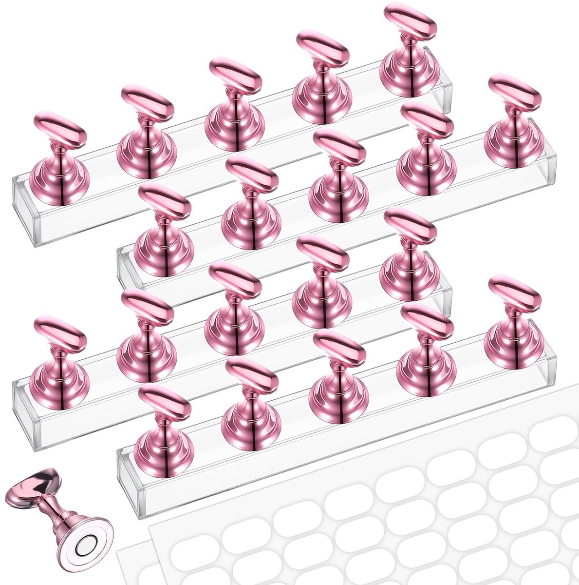 Solidchoice - Set van 4 Nagelstands met 200 Dubbelzijdige Tape voor Nagelkunst