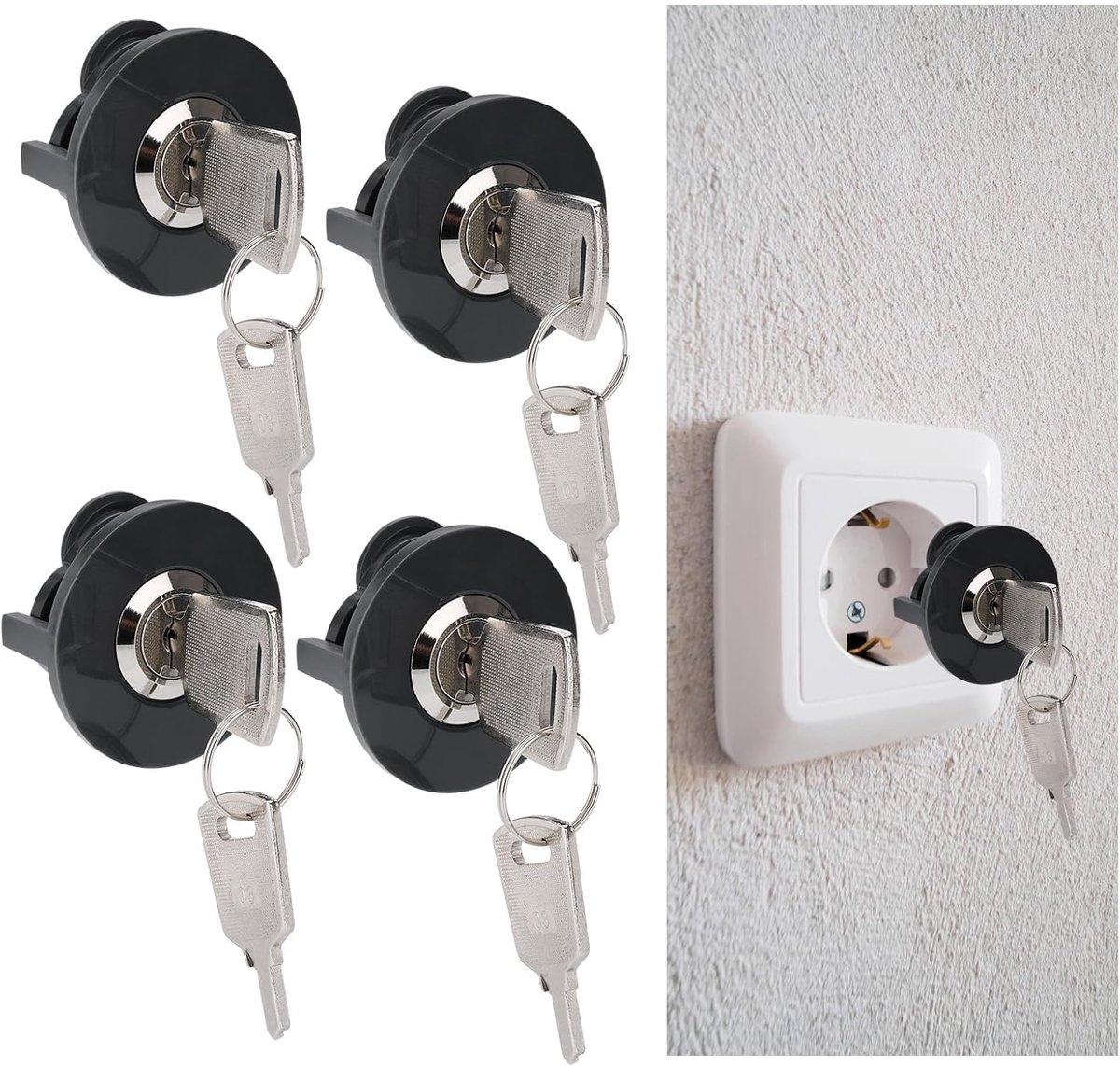 Stopcontactbeveiliging set van 4 - Elektrische veiligheidssokken - Voorkomt kind- en huisdiercontact - ShopVlot
