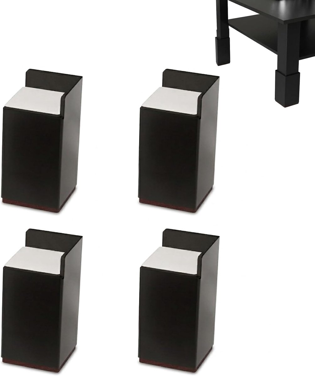 Meubelverhogingen 10 cm - hoekig kunststof - dubbele antislip - voor bed en tafel - ShopVlot