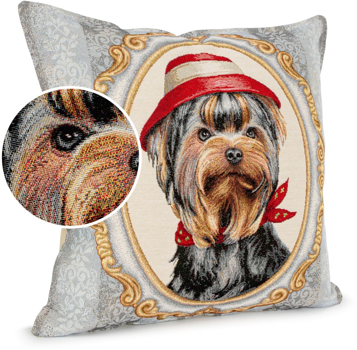 ANRO Sierkussen Terriër 45x45cm – Jacquard Gobelin Inclusief Vulling Bank Woonkamer Decoratief