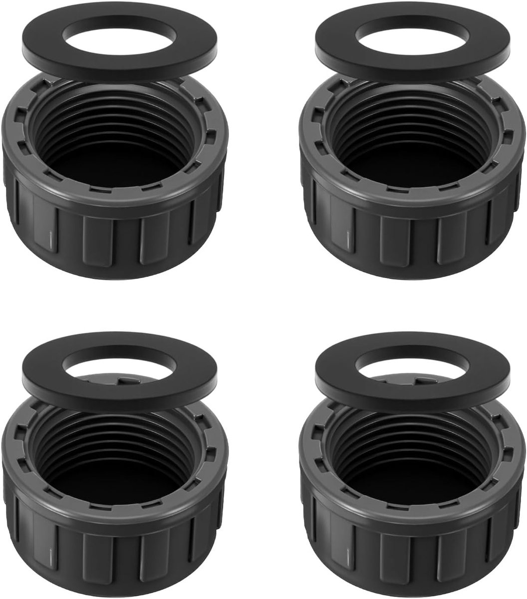 PVC schroefdoppen 3/4 inch - met rubberen afdichtingen - set van 4 - ideaal voor het afdichten van leidingen - ShopVlot