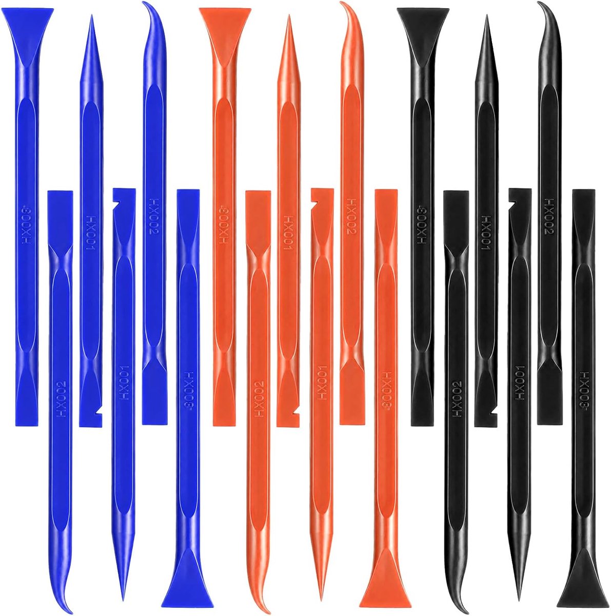 Plastic schraper gereedschap 18 stuks - 3 kleuren - multifunctioneel - ideaal voor krappe ruimtes - ShopVlot