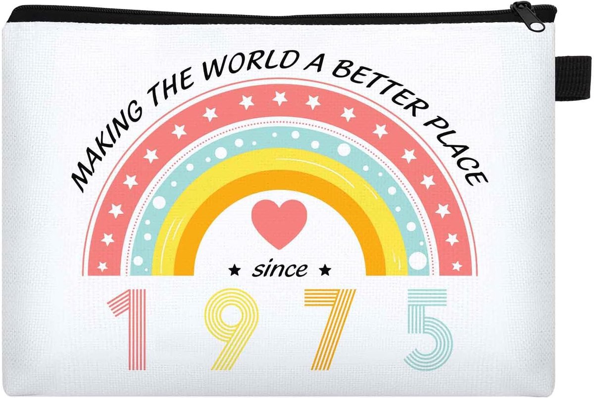 Make-up tas voor vrouwen - gepersonaliseerd 1975 - elegante uitstraling - perfect voor dagelijks gebruik - ShopVlot