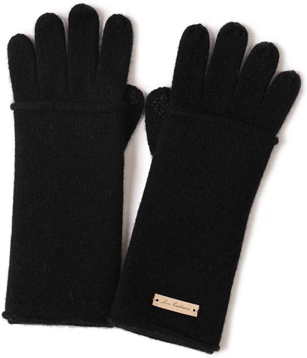 Touchscreen handschoenen dames - cashmere - set van 2 - zwart - comfortabele warmte - ShopVlot