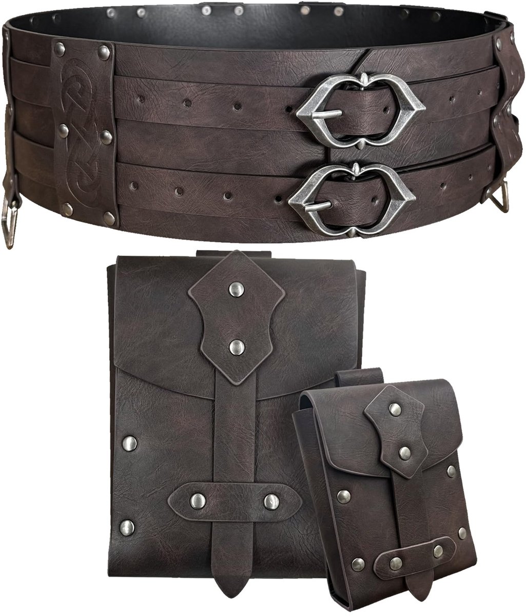 Middeleeuwse riem - brede Viking tailleriem - Renaissance accessoire - perfect voor carnaval en cosplay - ShopVlot