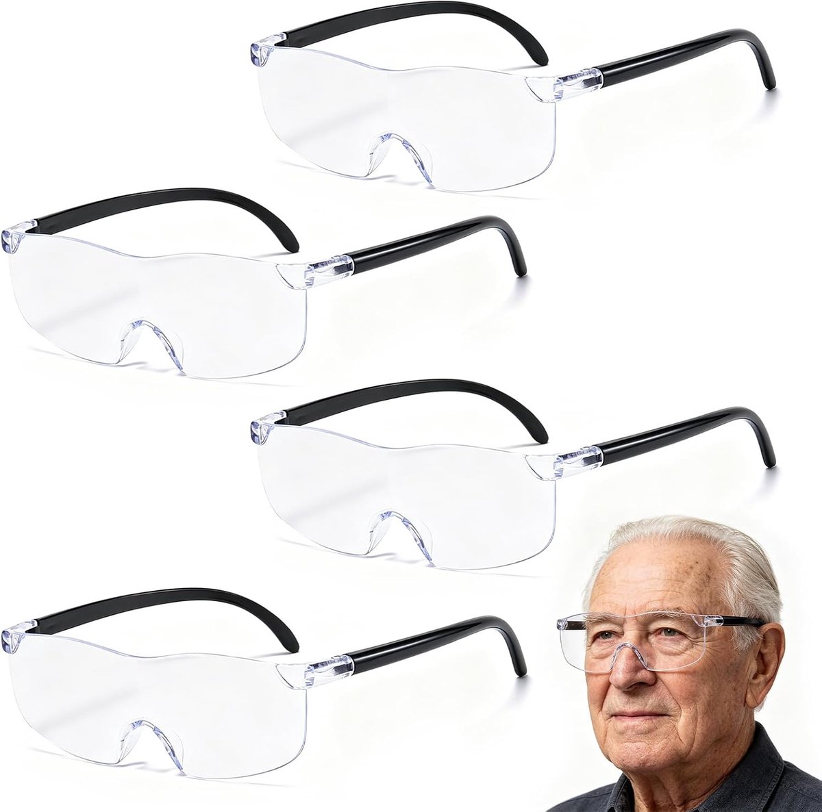 Vergrootbril 300% - Leeshulp voor senioren - Anti-blauw licht - Ideaal voor lezen en naaien - ShopVlot