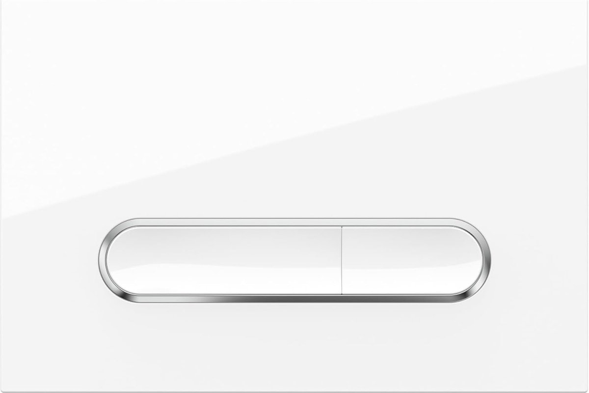 Drukplaat zwart mat met chroomrand - compatibel met Geberit Sigma, Delta & Basic UP - geluidabsorberend - ShopVlot