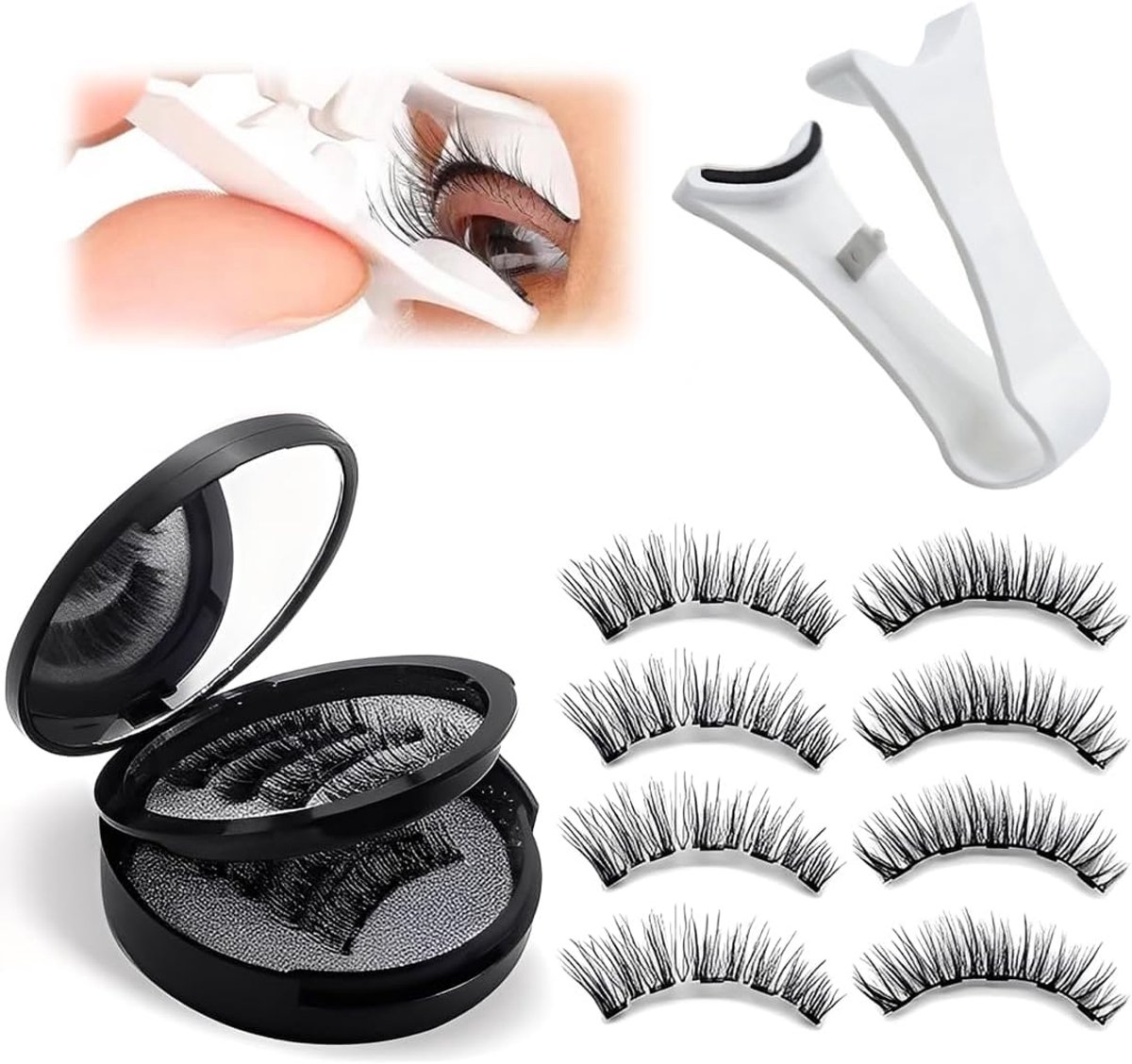 Magnetische wimper set - Natuurlijk make-up effect - Herbruikbaar en gemakkelijk aan te brengen - Perfect voor feesten - ShopVlot