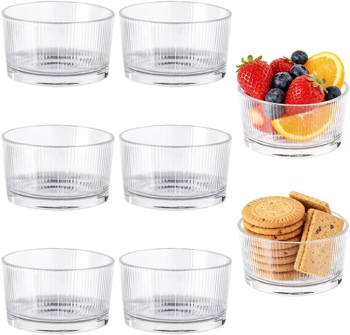 Transparante dessertglazen set van 8 - 200 ml - glazen dessertkommen - perfect voor tiramisu en panna cotta - ShopVlot