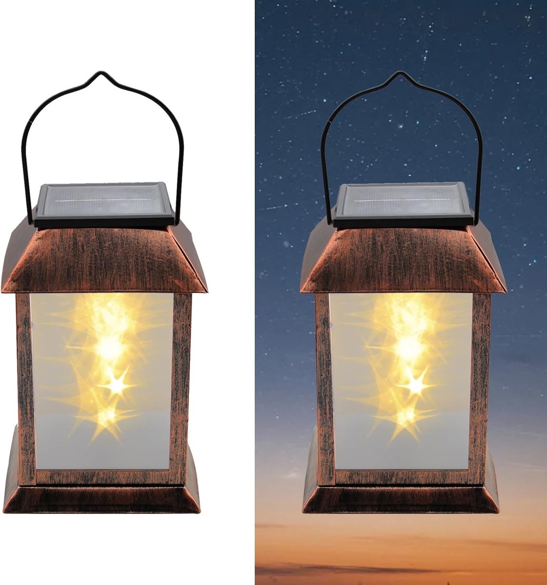 Hangende Solarlampen voor Buiten - Metaal - IP65 Waterdicht - Zonnelampen voor Tuin en Balkonverlichting